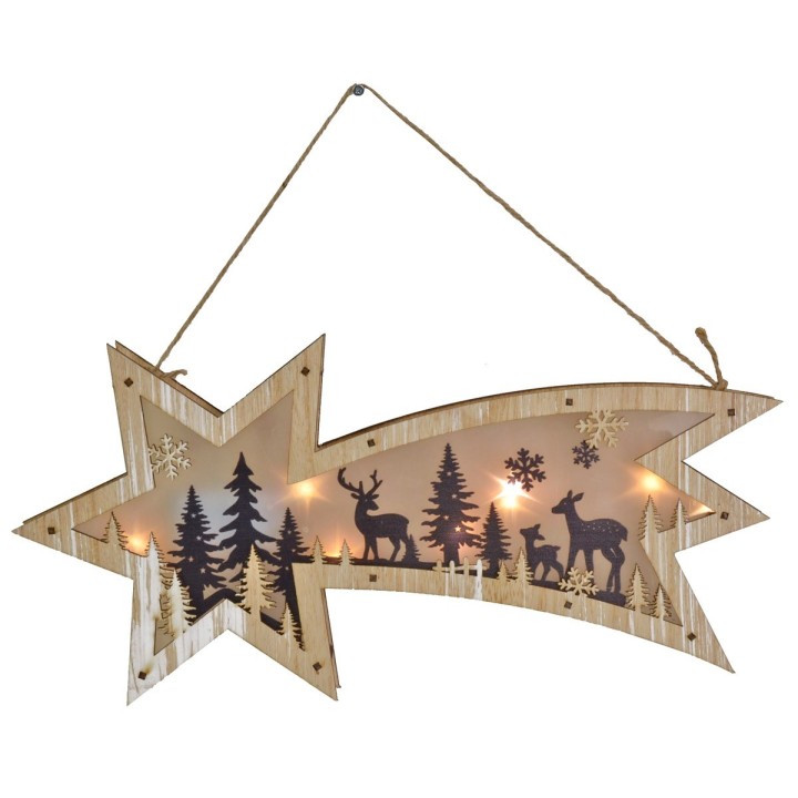 Estrella cometa luminosa para colgar a pilas de 36x3x17,5 cm h