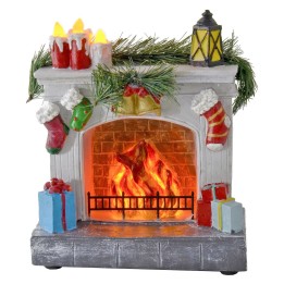 Battery lit fireplace cm 18x9x16 h