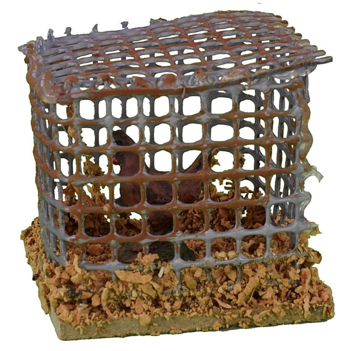 Gabbia con gallina cm 5x4,8x4,5 h