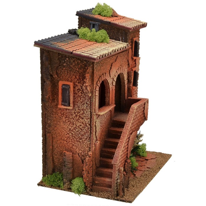 Casa illuminata per Presepe cm 35x25x42 h