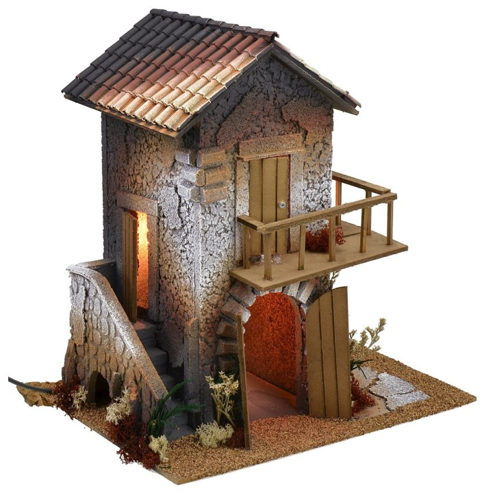 Illuminated house for Crib on two floors with large balcony