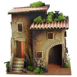 Illuminated house with large corner arch for shop or cave cm