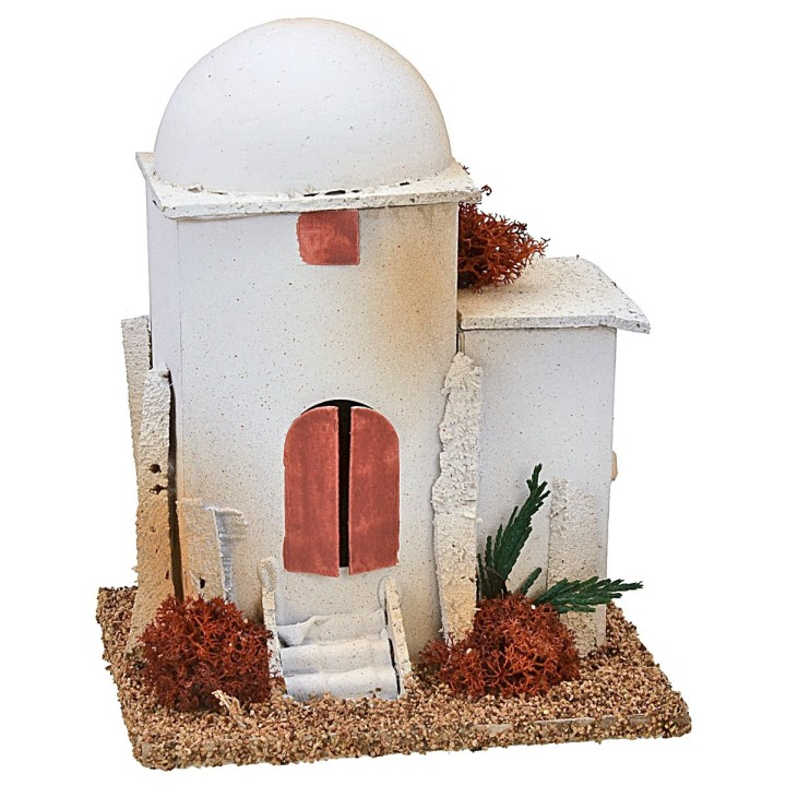 Casa árabe con cúpula y escalera cm 14x12,5x17 h