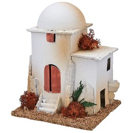 Casa árabe con cúpula y escalera cm 14x12,5x17 h