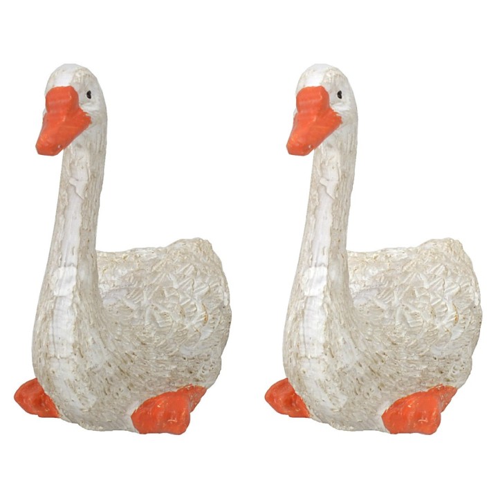 Juego de 2 cisnes de resina de 4,5x2,2x4,4 cm h