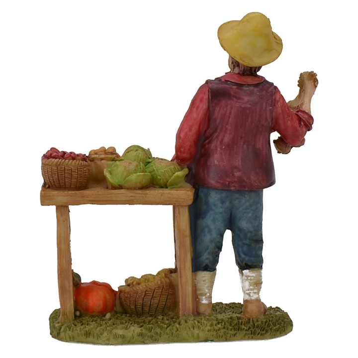 Resin greengrocer with banquet of vegetables 10 cm