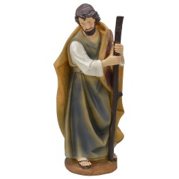 Saint Joseph with stick in resin 40 cm