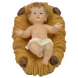 Baby Jesus cm 15.5x10.5 in resin with cradle for 40 cm statues