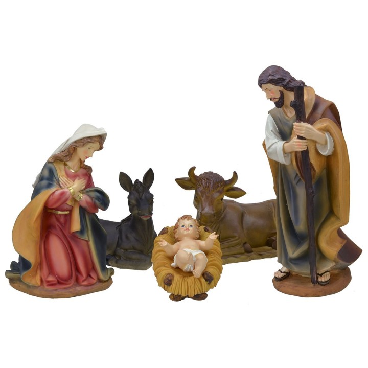 Natividad 5 figuras en resina serie 40 cm