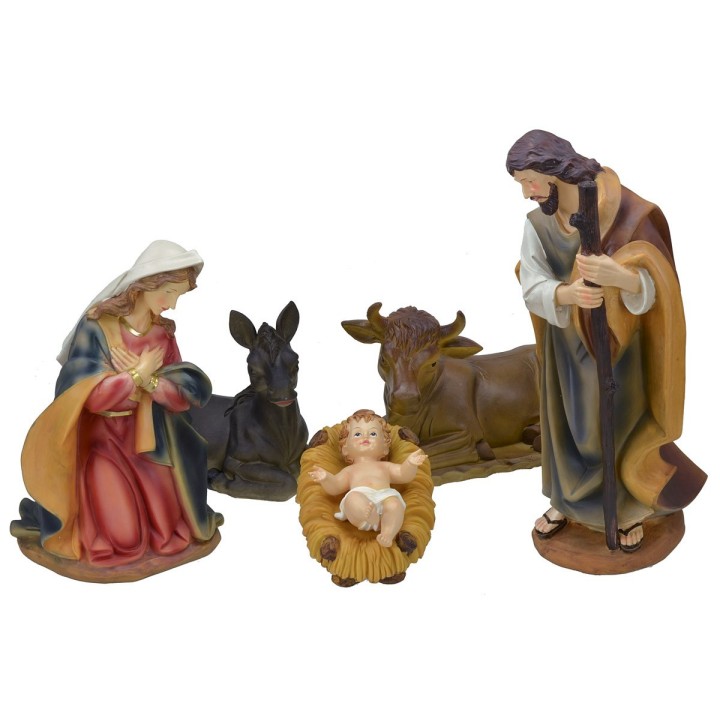 Natività 5 soggetti in resina serie 40 cm