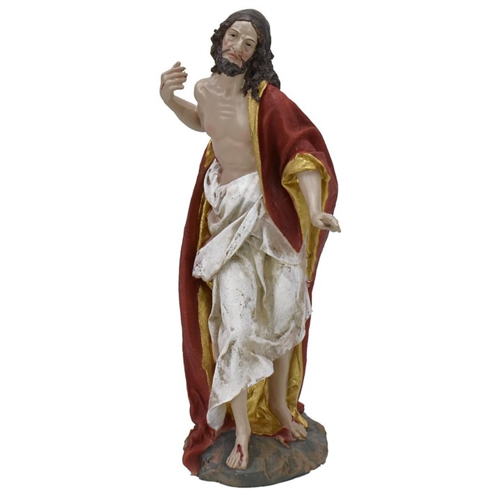 Jesús resucitado con manto rojo de 27 cm