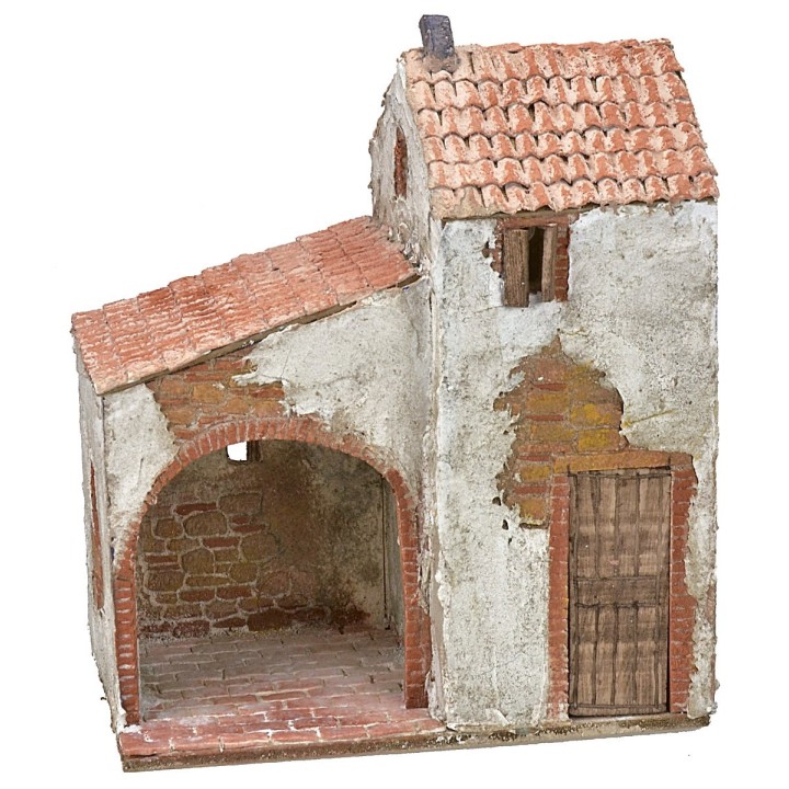 Stuccoed house with shop cm 24,5x16x30 h