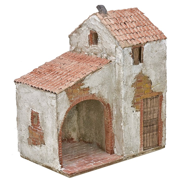 Stuccoed house with shop cm 24,5x16x30 h