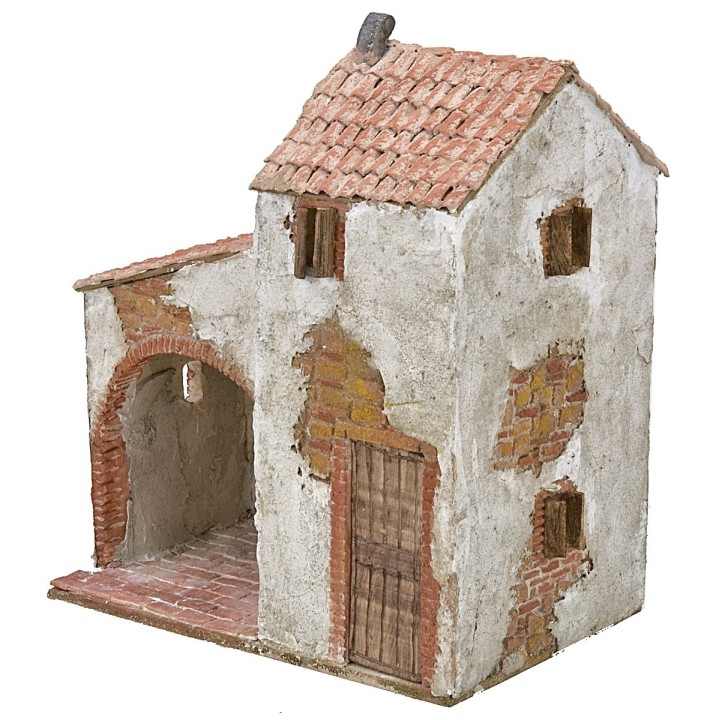 Casa estucada con tienda cm 24,5x16x30 h