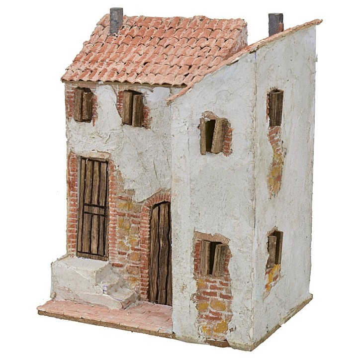 Casa stuccata ad angolo cm 22x16x29 h