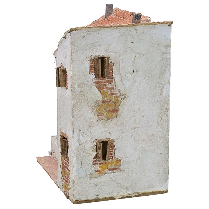 Casa stuccata ad angolo cm 22x16x29 h