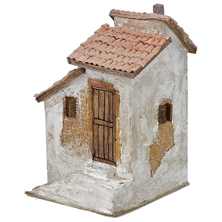 Casa stuccata con scala e ripostiglio cm 16,5x17,5x27,5 h