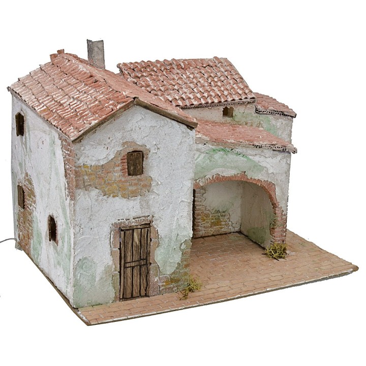 Illuminated stucco village cm 40x30x31 h