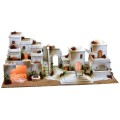 Arab nativity scene with lights, double tap fountain and
