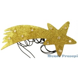 10 led wooden gold comet star - Art. 