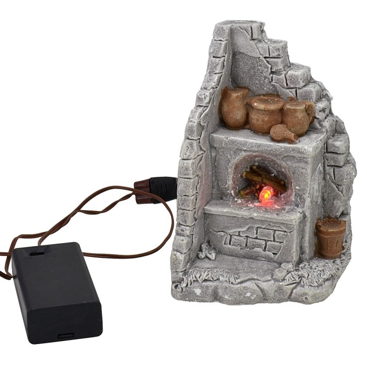 Forno ad angolo con fuoco funzionante a batterie cm