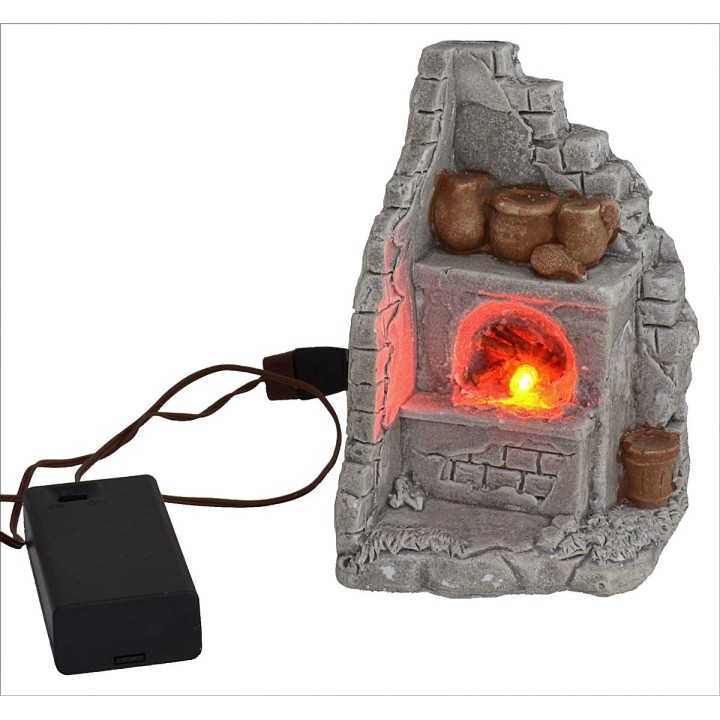 Forno ad angolo con fuoco funzionante a batterie cm