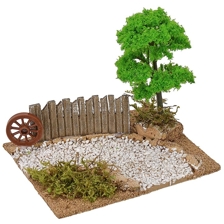 Curved dirt road with parapet cm 16x13,5x13,5 h