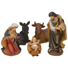 Natività 5 soggetti in resina serie 25 cm