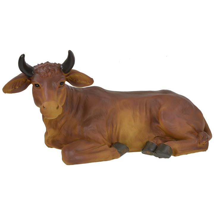 Bue sentado de resina para estatuas de 50-60 cm de altura.