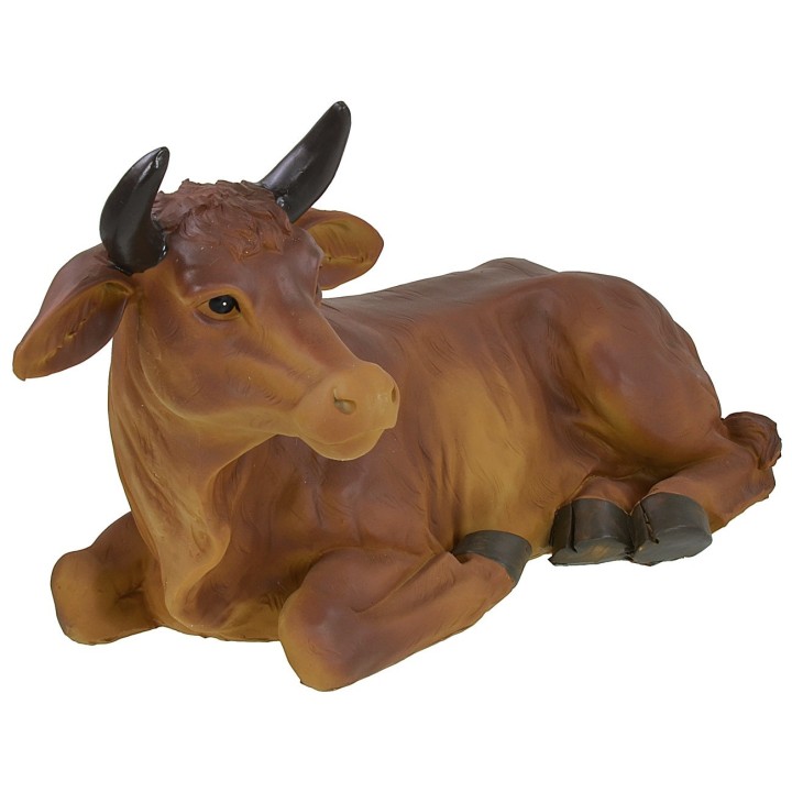 Bue sentado de resina para estatuas de 50-60 cm de altura.