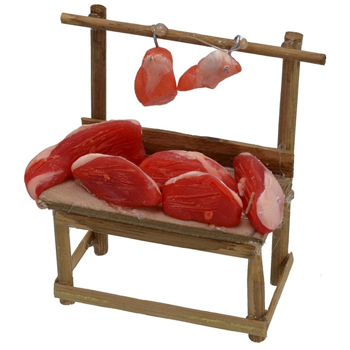 Banco de carne en cera 7,5x3,5x8,5 h.