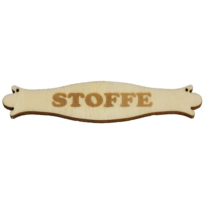 Insegna in legno negozio di stoffe 8x2 cm