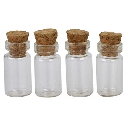 Juego de 4 tarros de vidrio con tapa abatible de 2,5 cm
