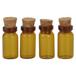 Set of 4 empty aged glass jars cm 2,5
