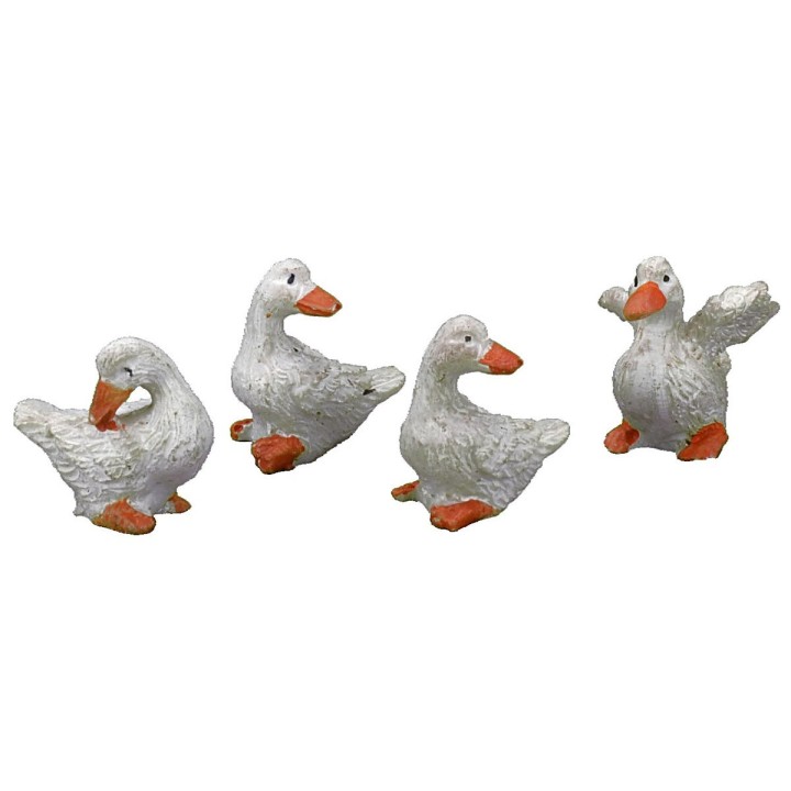 Conjunto de 4 patos de resina de 3 cm