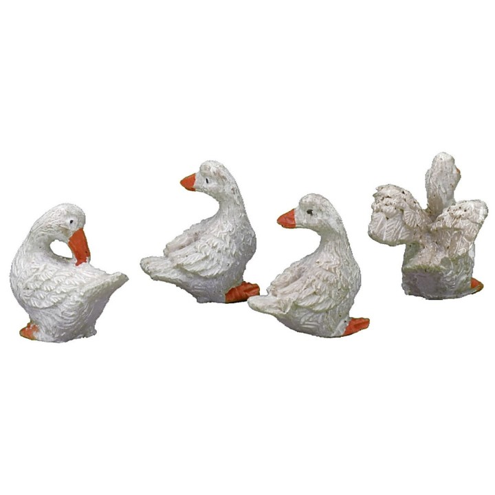 Conjunto de 4 patos de resina de 3 cm