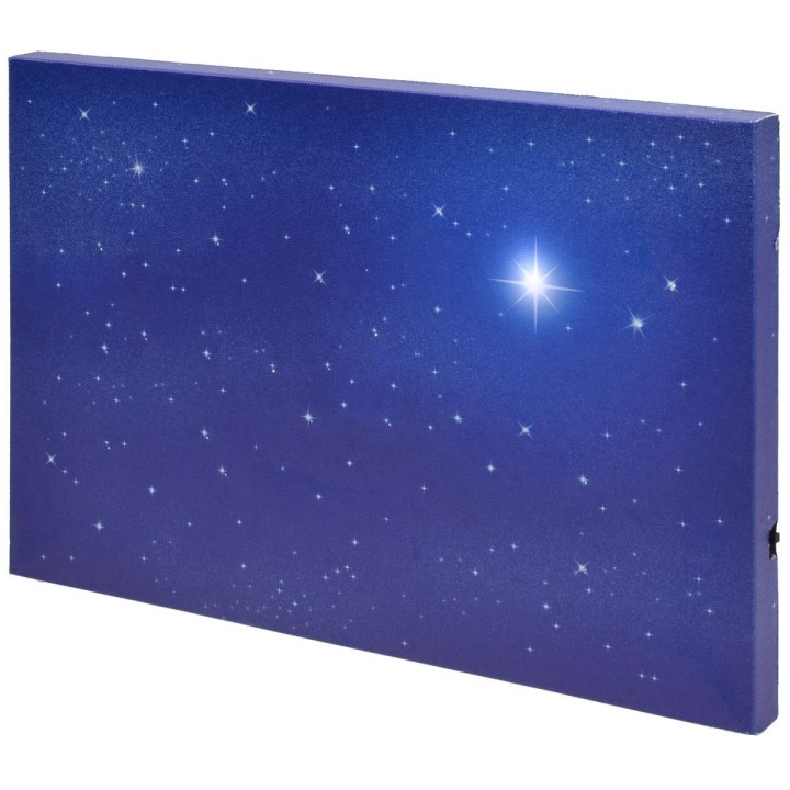 Cielo estrellado con estrella polar de fibra óptica cm 30x20x1,7