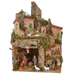 Illuminated crib with grotto complete with Landi Moranduzzo