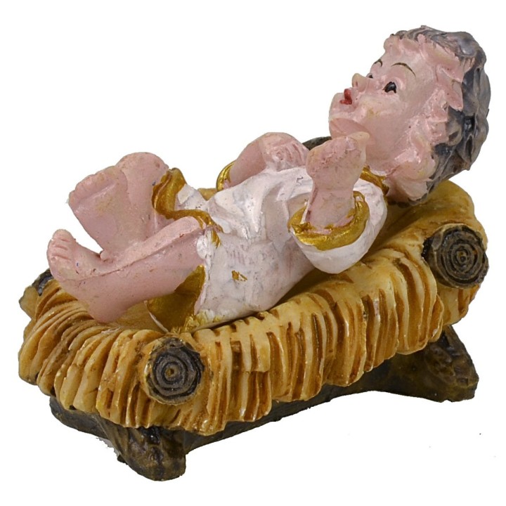 Baby Jesus cm 5 in resin with cradle for 15 cm statues