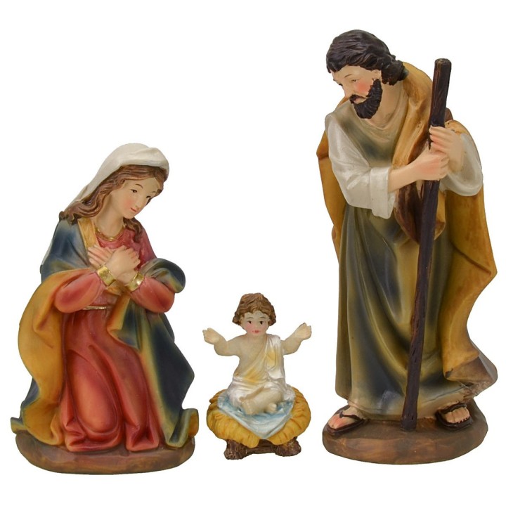 Nativity with seated child in resin series 15 cm