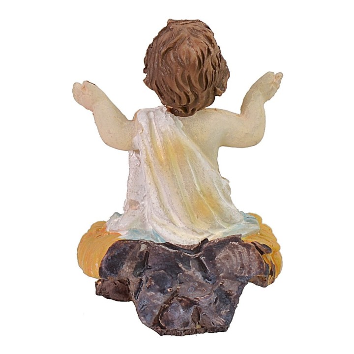 Natividad 5 figuras con Jesús sentado en resina serie 15 cm