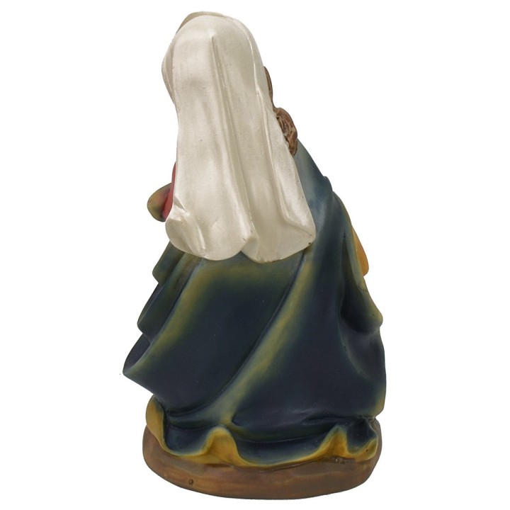 Nativity 5 subjects with seated Jesus in resin series 15 cm