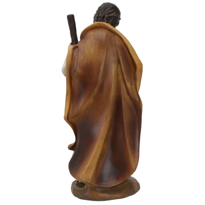 Nativity 5 subjects with seated Jesus in resin series 15 cm