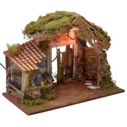 Hut for illuminated crib with fence cm 50x36x36 h
