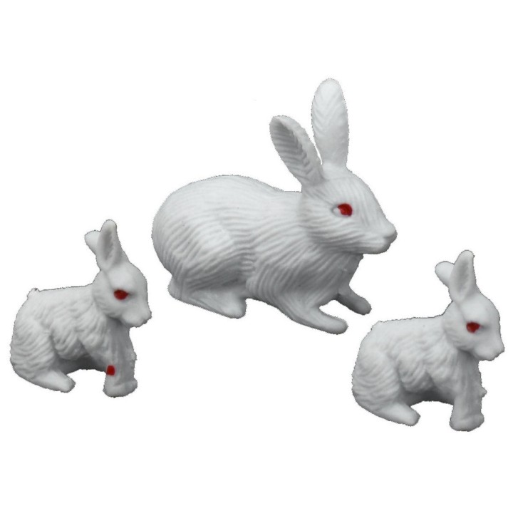 Familia de conejos para estatuas de 12 cm