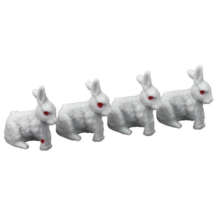Famiglia di conigli per statue 12 cm