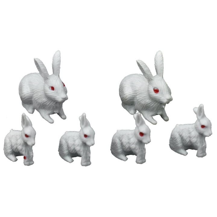 Familia de conejos para estatuas de 12 cm