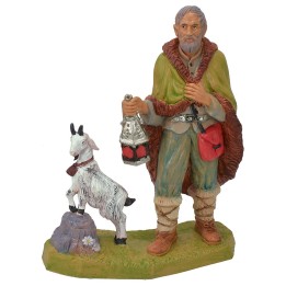 Shepherd with lantern and goat series 20 cm lux