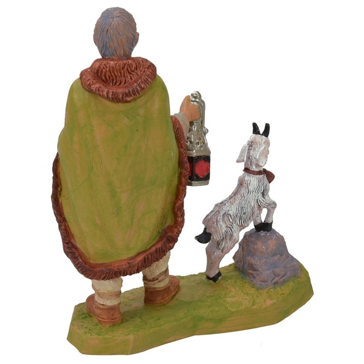 Shepherd with lantern and goat series 20 cm lux