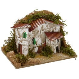Casette con cortile per presepe cm 15x10,5x9,5 h